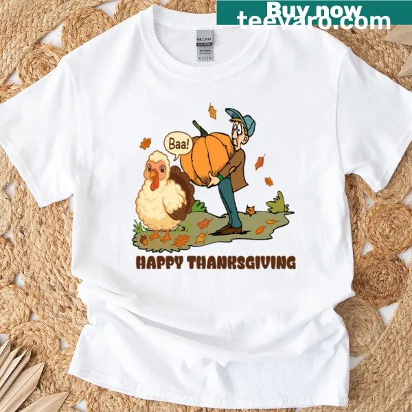 Funny Thanksgiving turkey in sheep costume graphic t-shirt