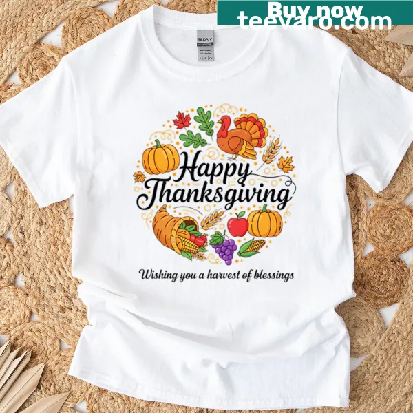 Happy Thanksgiving T-shirt with cheerful text