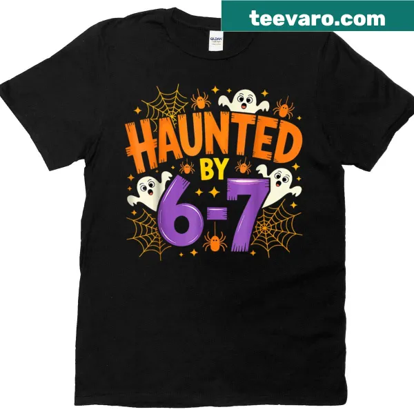 Funny Halloween t-shirt featuring spooky ghosts referencing the 67 meme