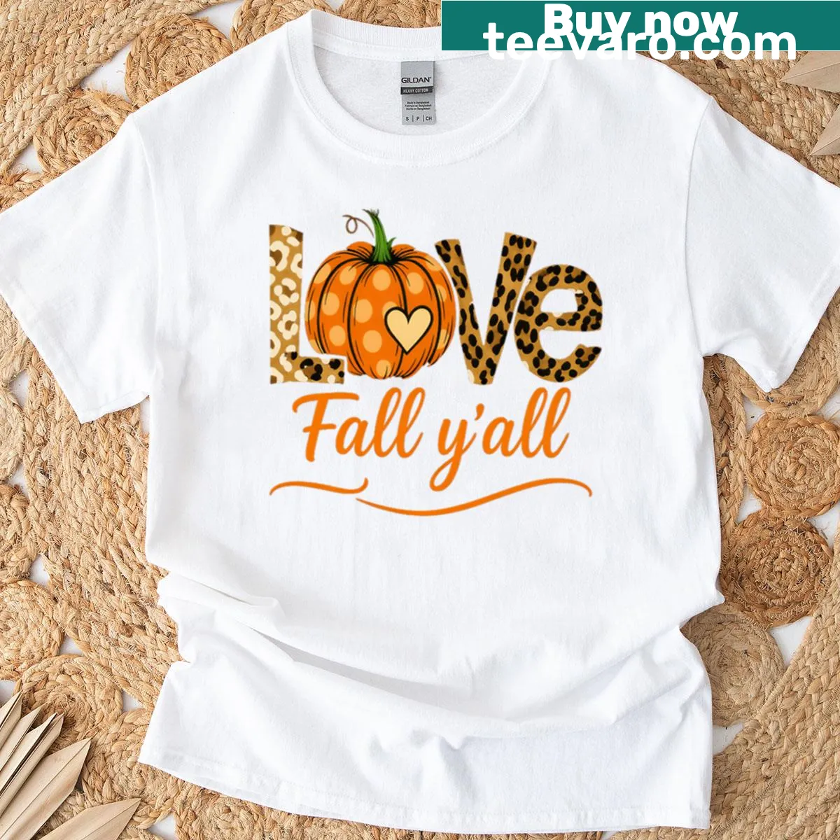 Cheerful pumpkin design for fall and Thanksgiving — on a men's t-shirt