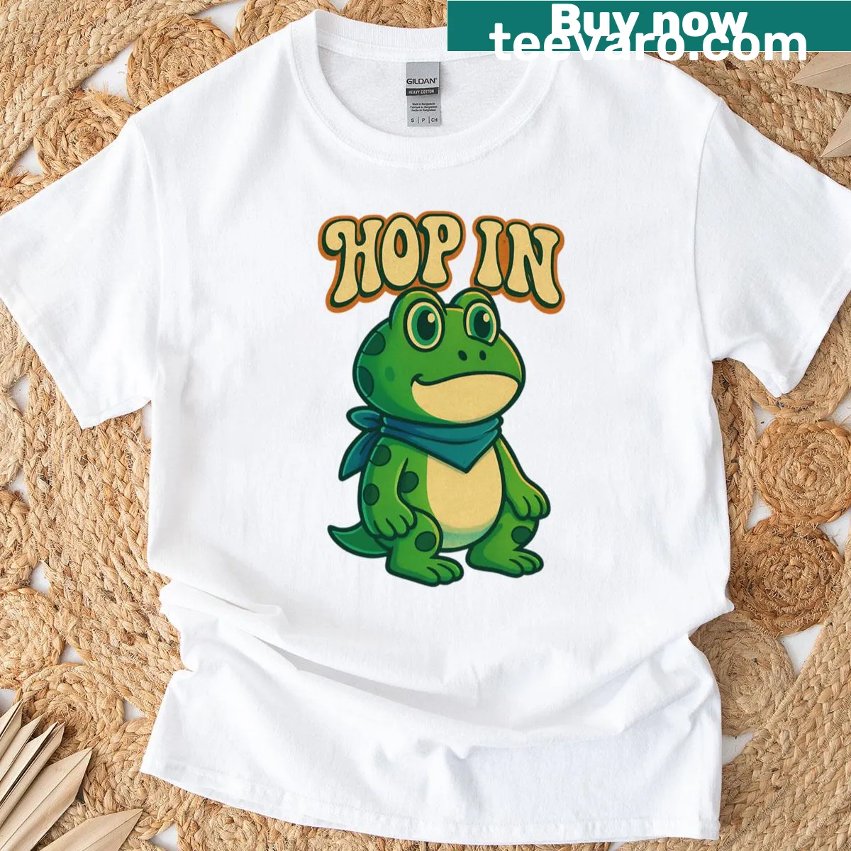 Vintage-style t-shirt featuring a funny frog quote and graphic — on a men's t-shirt