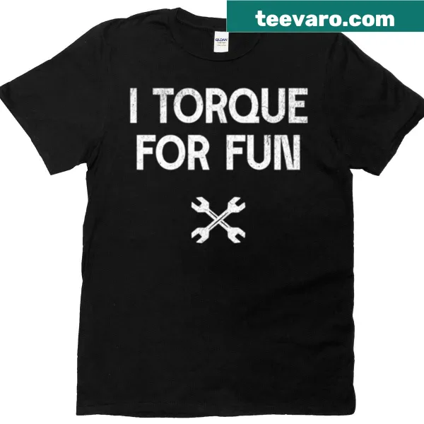 Playful t-shirt with a humorous torque phrase for mechanics
