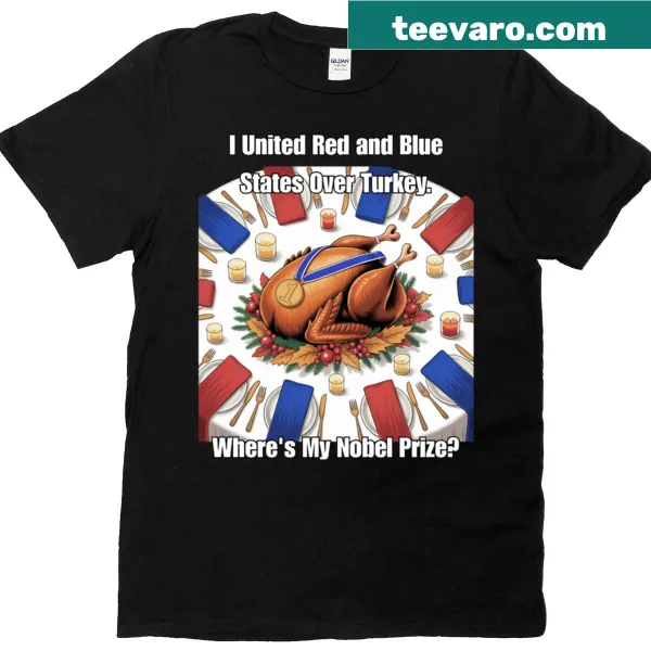 Funny Thanksgiving tee with political humor about red and blue states