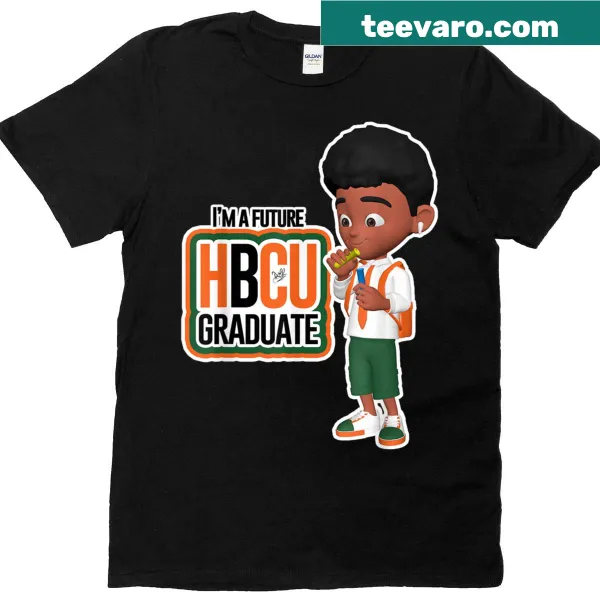 3D character design t-shirt celebrating future HBCU graduates