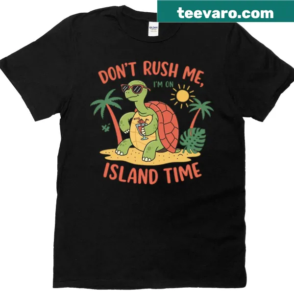 Illustrated turtle with text about island time
