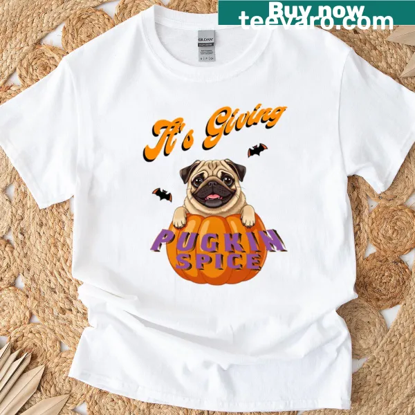 Vintage distressed pug pumpkin T-shirt for dog lovers