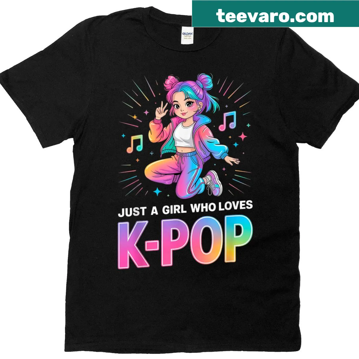 Cute K-pop themed t-shirt with bold text — on a men's t-shirt