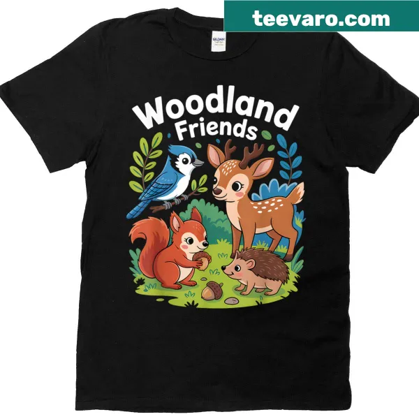 T-shirt featuring playful woodland animals for kids