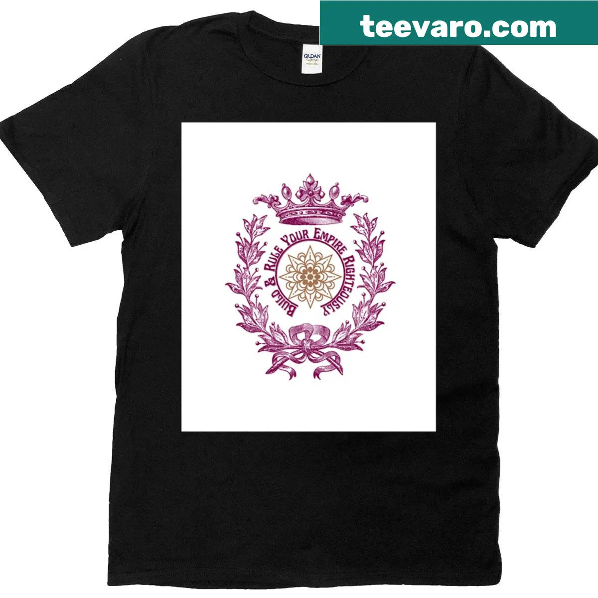 Elegant Royal Crest design on a feminine t-shirt — on a men's t-shirt