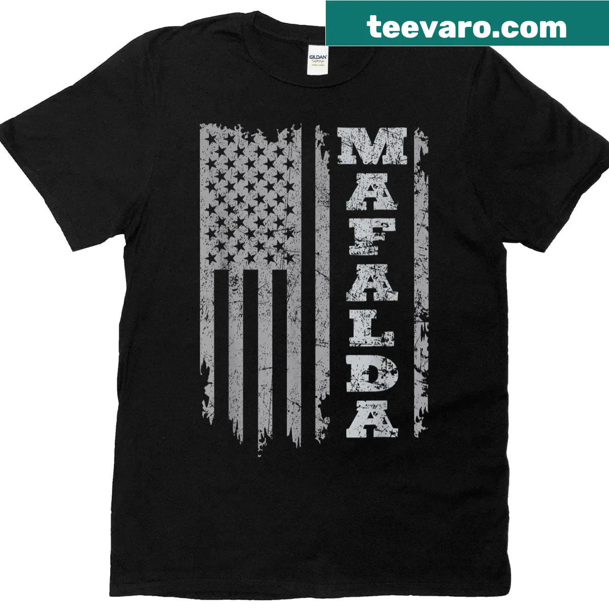 Vintage T-shirt with personalized name 'Mafalda' in classic print. — on a men's t-shirt