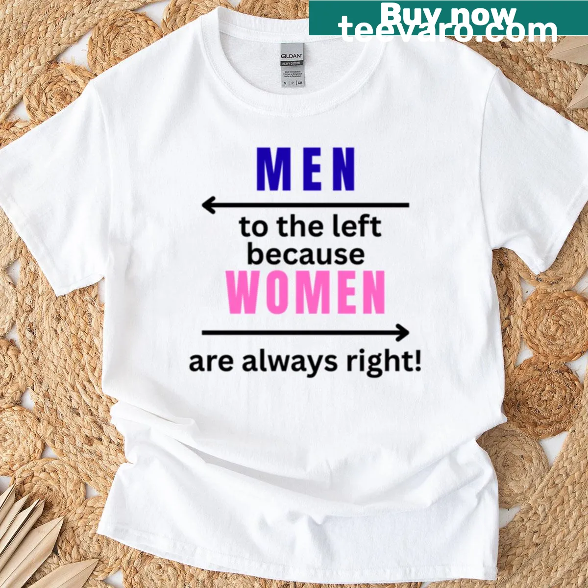 Witty gender quote design on a humorous t-shirt — on a men's t-shirt