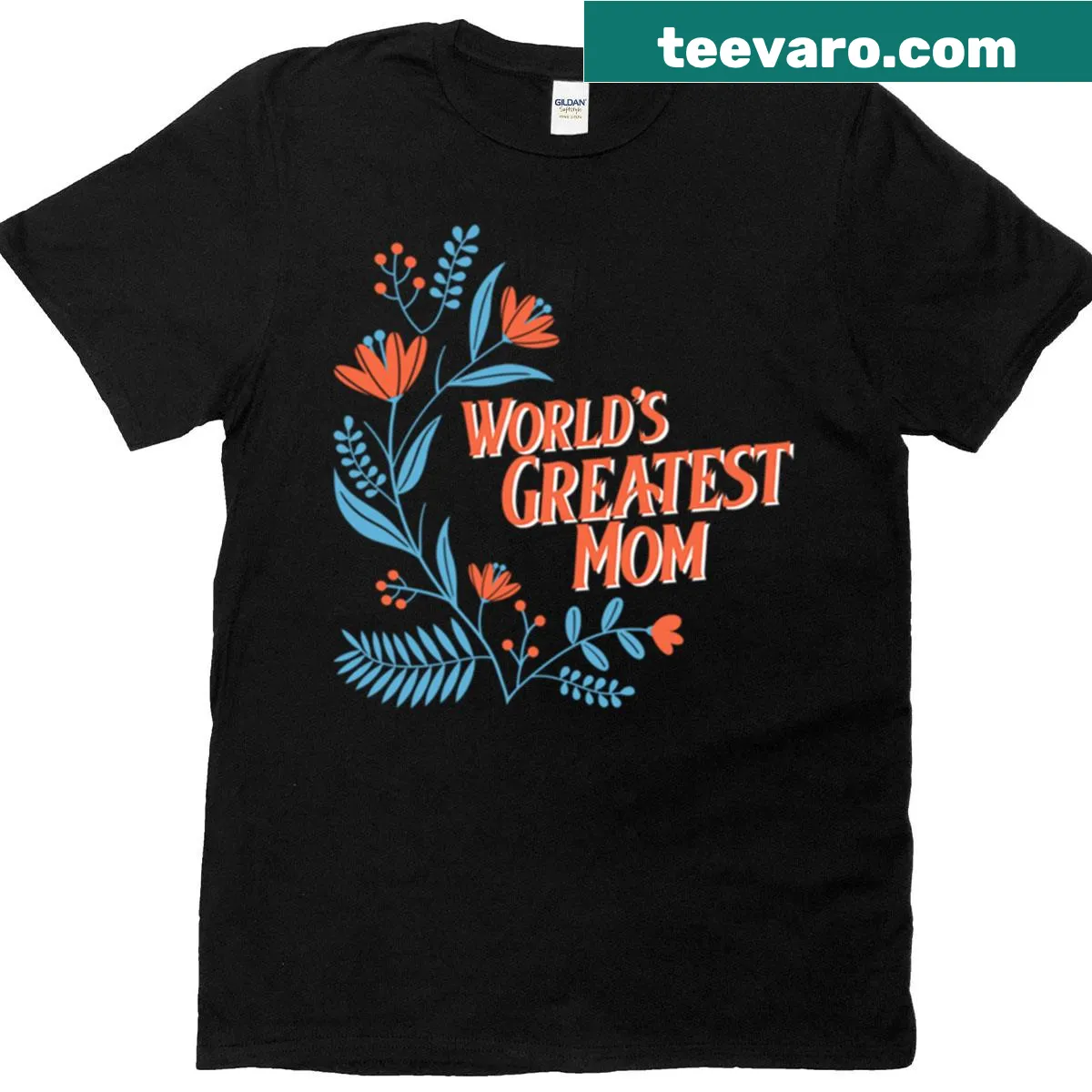 T-shirt declaring 'World's Greatest Mom' in elegant typography — on a men's t-shirt