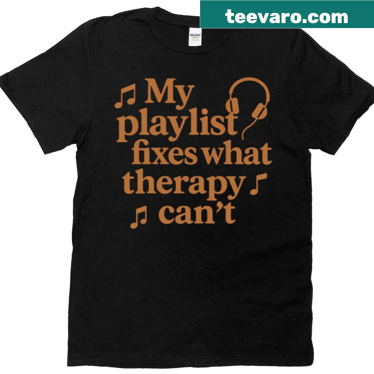 Inspirational music therapy themed t-shirt — on a men's t-shirt