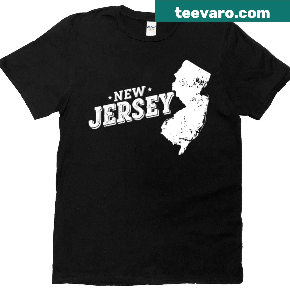 New Jersey State Pride T-shirt with bold text. — on a men's t-shirt