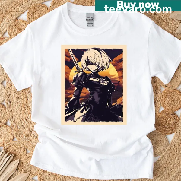 Vintage-style T-shirt inspired by Nier Automata
