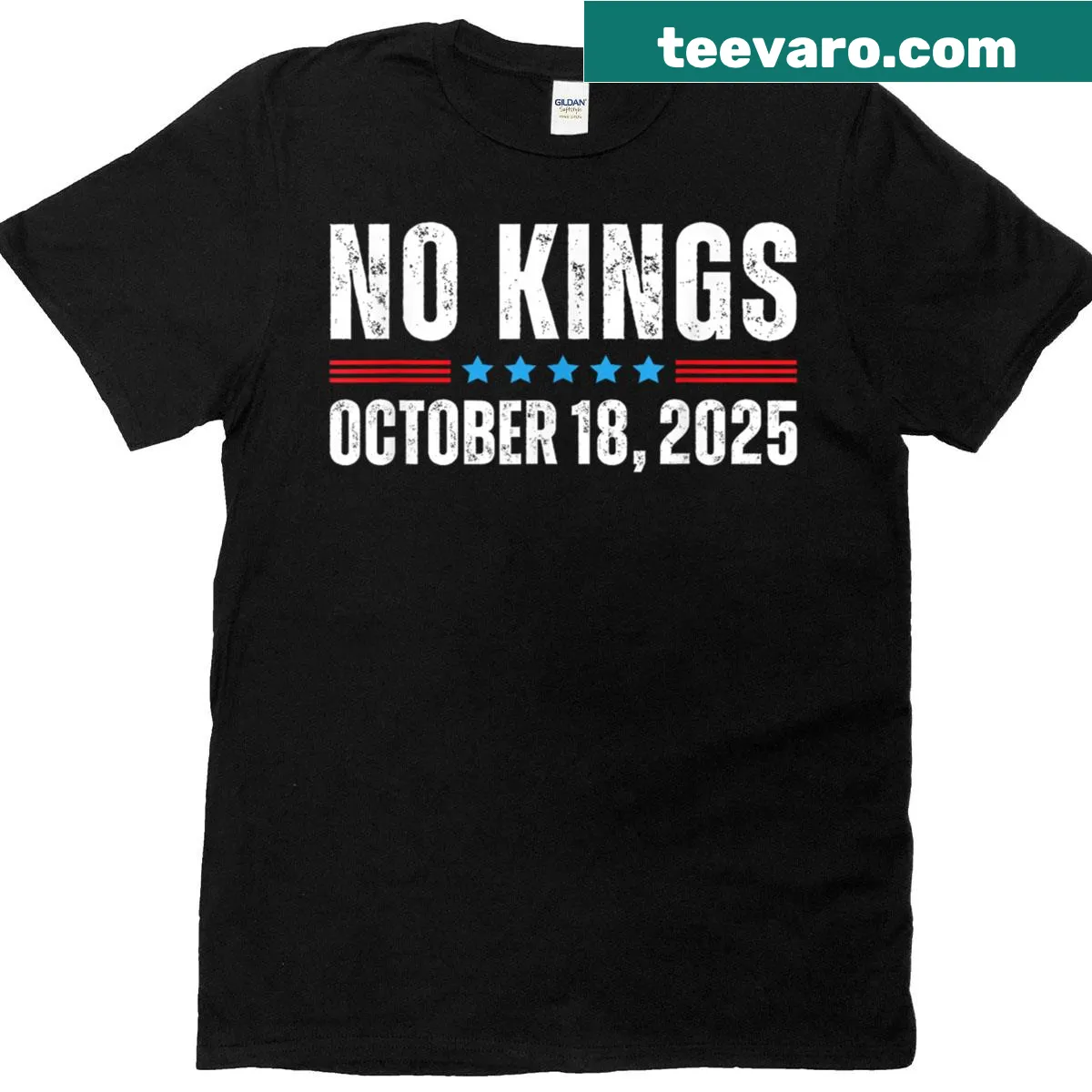 T-shirt with 'No Kings October 18 2025' graphic for civic engagement. — on a men's t-shirt