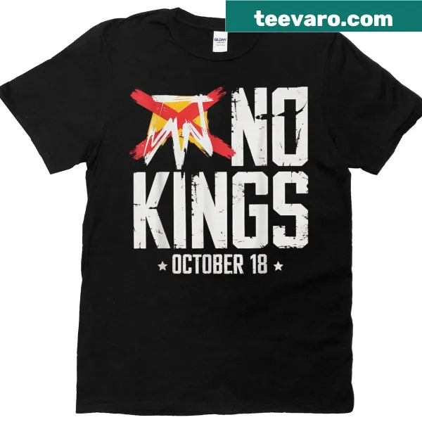 T-shirt commemorating 'No Kings Day' with bold graphic.
