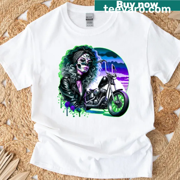 Bold motorcycle-themed No Road No Rules t-shirt