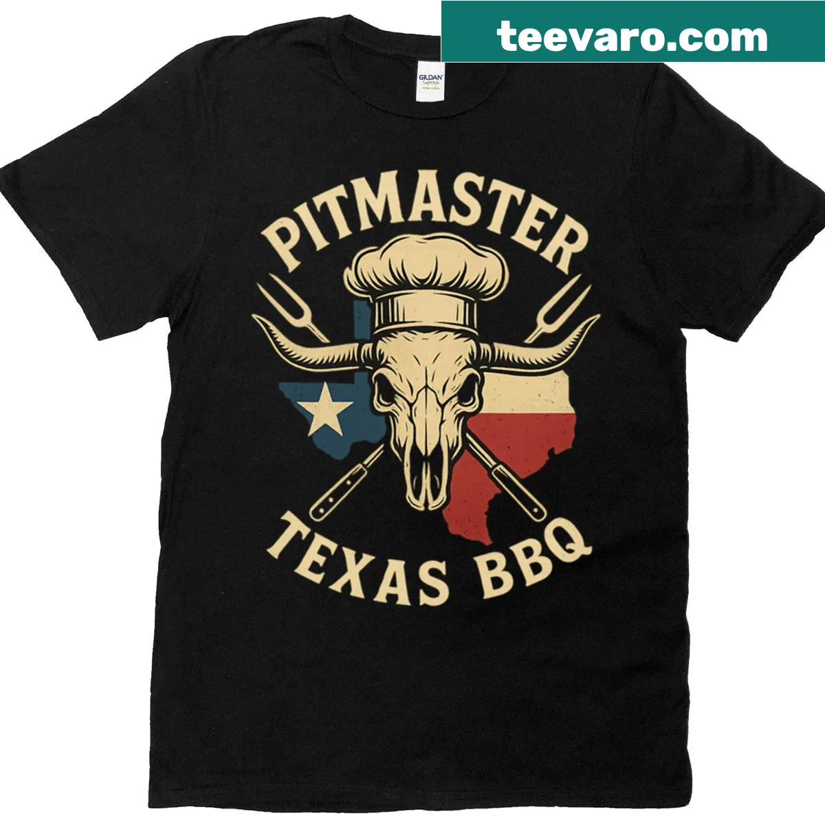 Pitmaster graphic for BBQ on a T-shirt — on a men's t-shirt