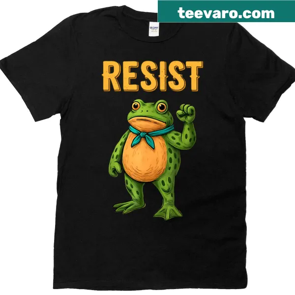 Funny frog protest graphic on a T-shirt