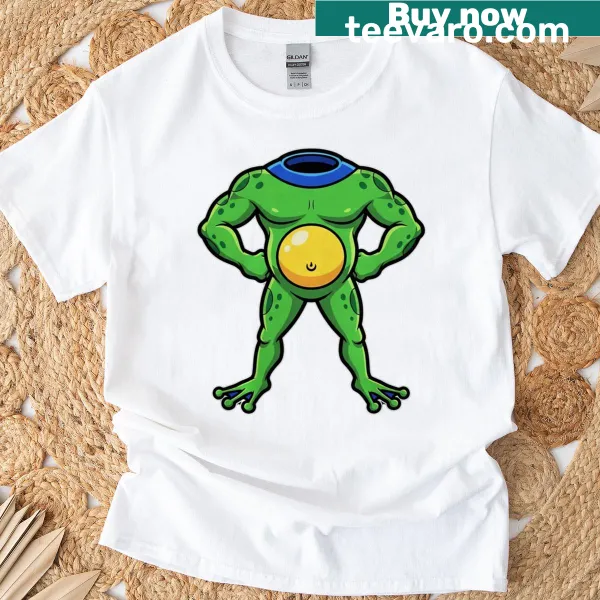 Cartoon frog in protest costume graphic on a t-shirt