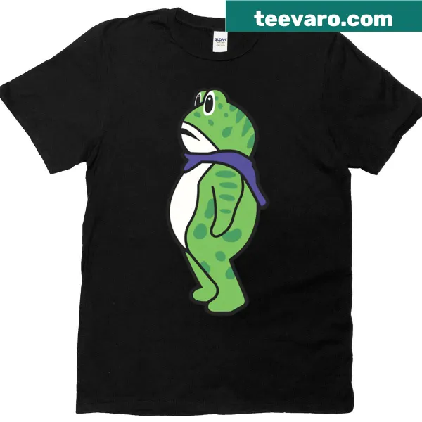 Vintage cartoon frog protester design on a T-shirt