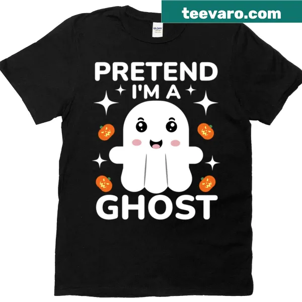 Cute kawaii ghost graphic with funny Halloween phrase on an oversized t-shirt