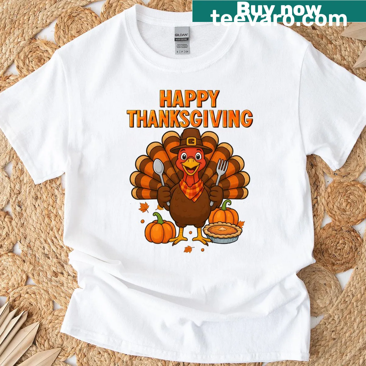 Funny typography design celebrating pumpkin spice season for Thanksgiving — on a men's t-shirt