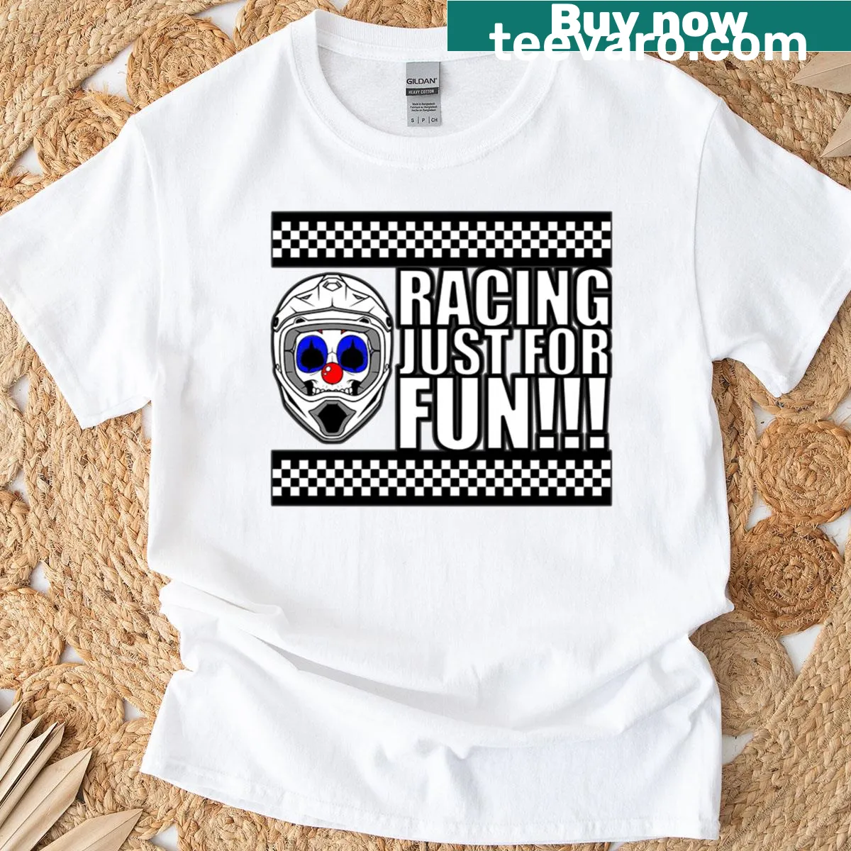 Humorous racing graphic on a T-shirt. — on a men's t-shirt
