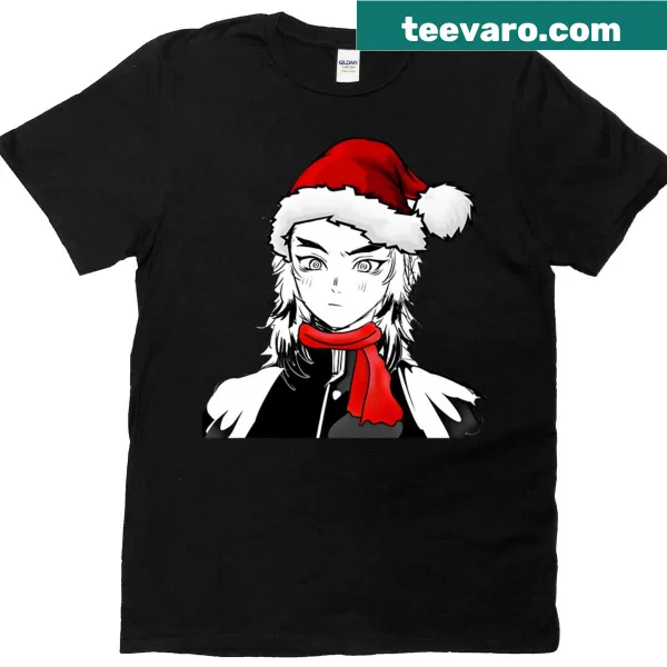 Christmas-themed T-shirt featuring Rengoku in a festive illustration.
