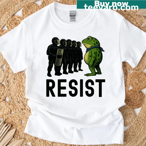 Illustration of a frog symbolizing courage and freedom on a T-shirt.