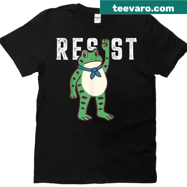 Vintage T-shirt with frog graphic and protest slogan