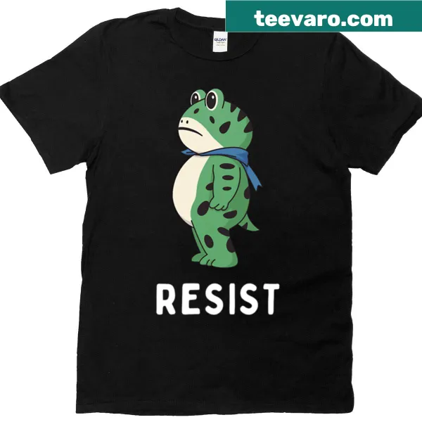 Illustrated frog design with text reading 'Resist Portland'