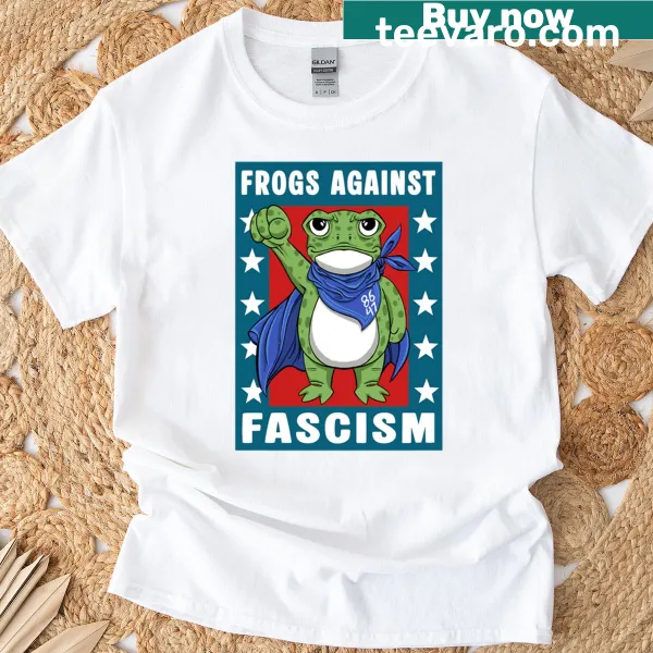 Frog graphic on activism t-shirt with protest sign