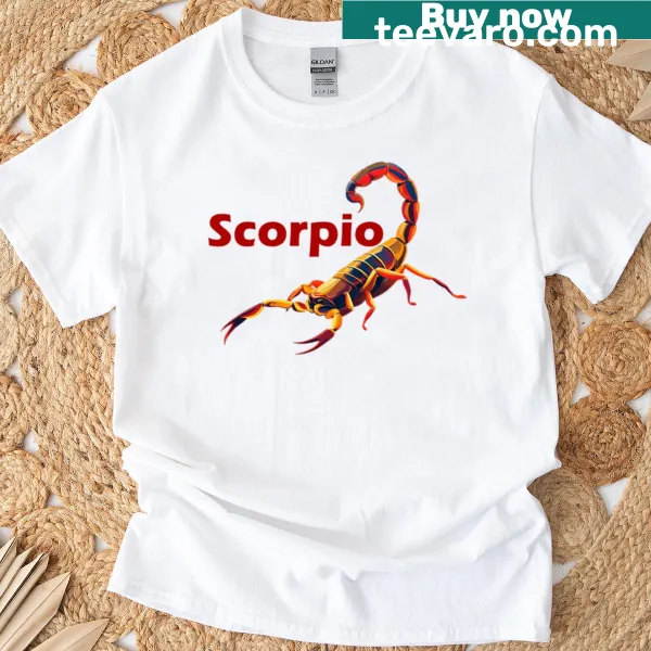 Astrology-themed graphic tee featuring the Scorpio zodiac sign