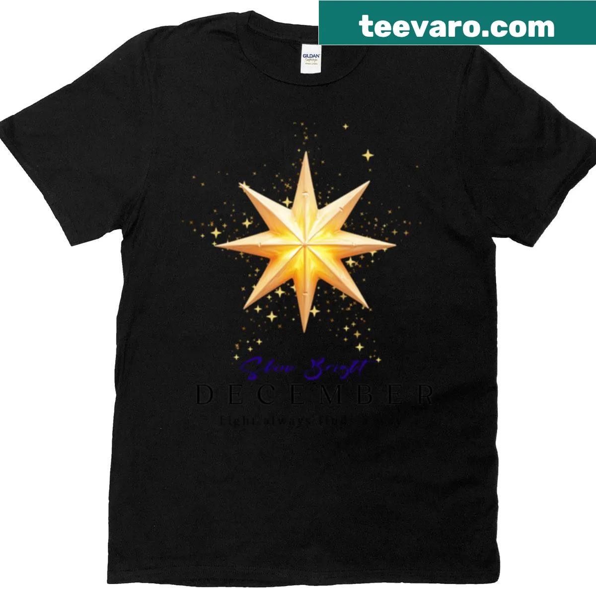Illustration of December-themed design on a t-shirt — on a men's t-shirt