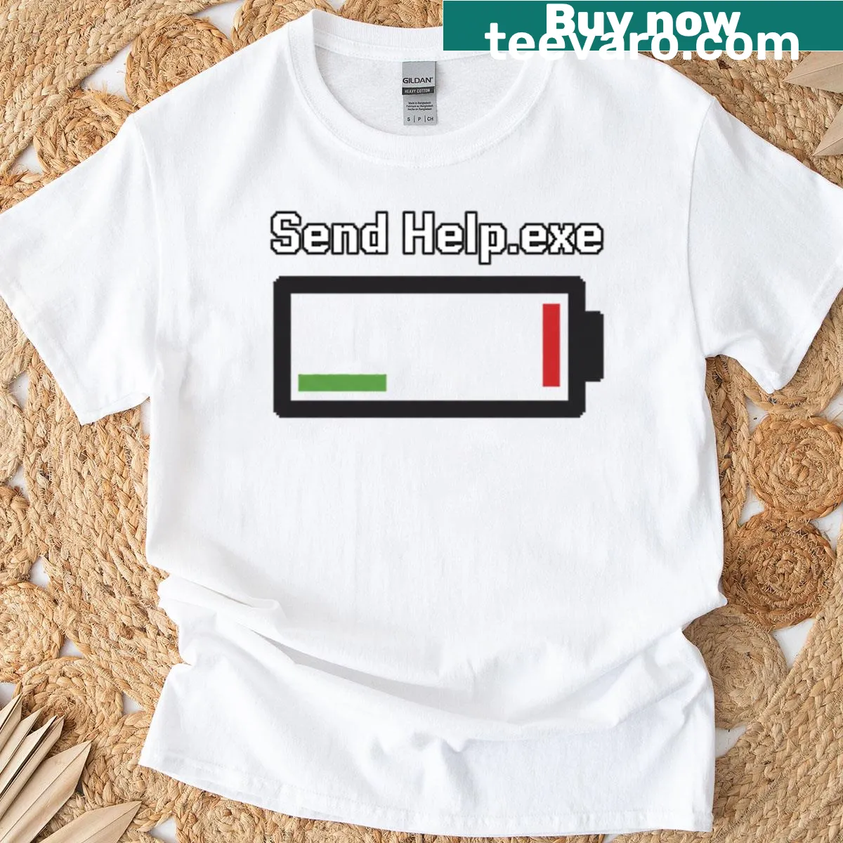 Funny Send Helpexe T-shirt with playful text. — on a men's t-shirt
