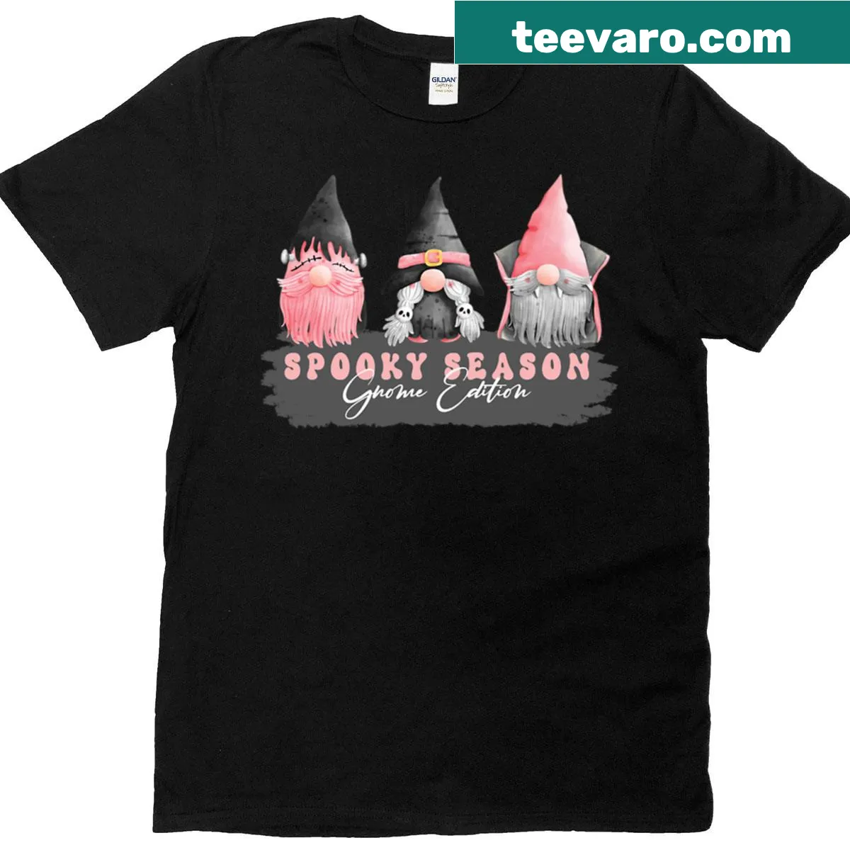 Cute Halloween gnomes t-shirt featuring playful designs for the season — on a men's t-shirt