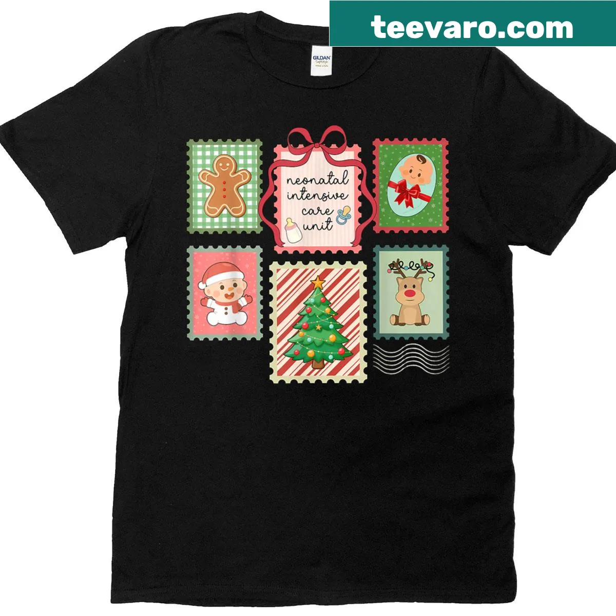 Heartfelt t-shirt for NICU nurses featuring a Christmas-themed design — on a men's t-shirt
