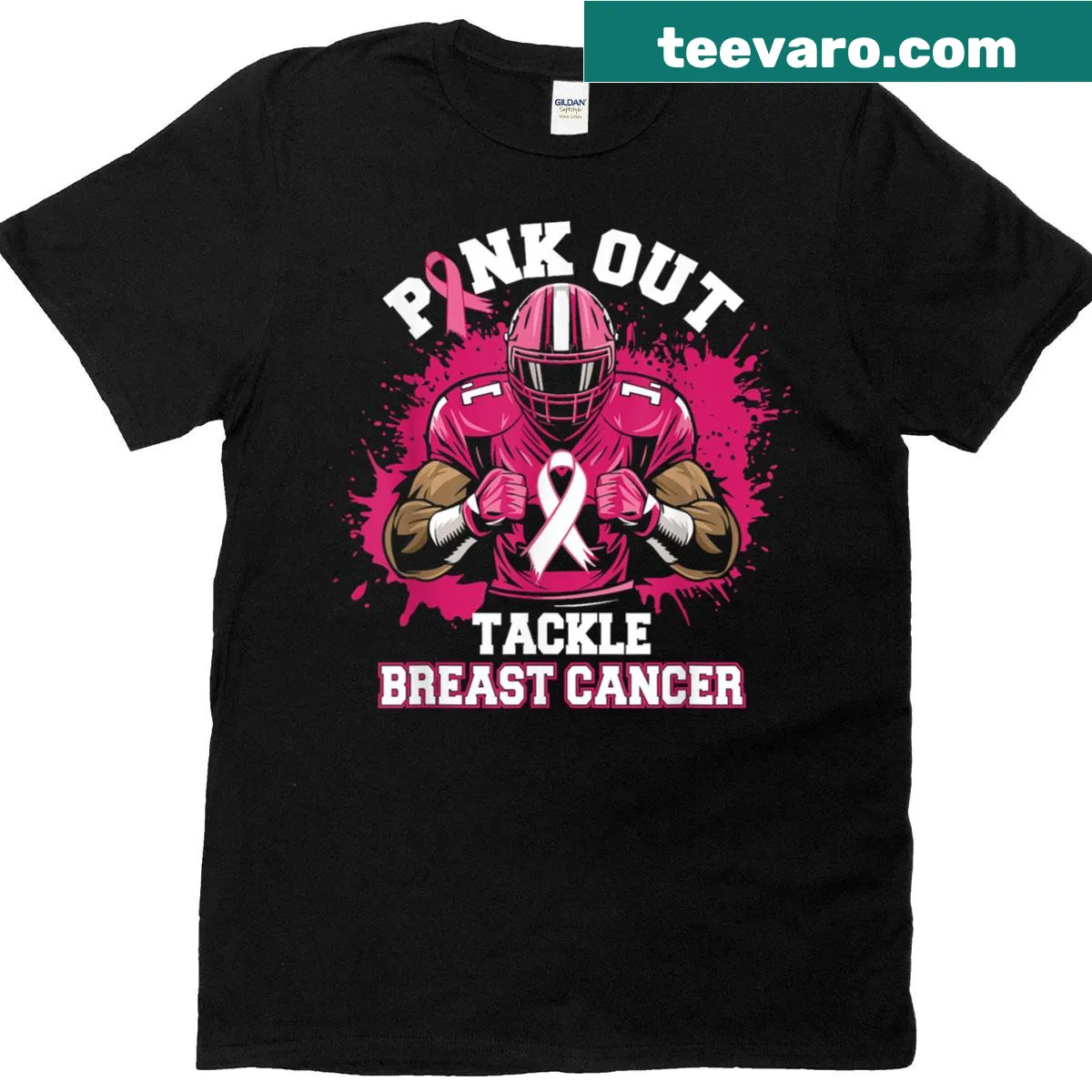 Breast cancer awareness graphic T-shirt with powerful message — on a men's t-shirt