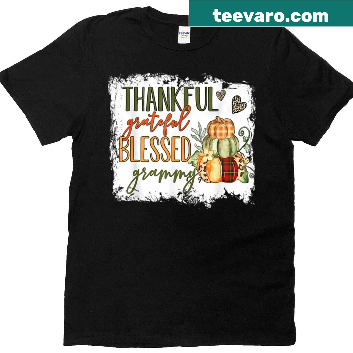 Heartfelt Thanksgiving T-shirt with pumpkin design — on a men's t-shirt