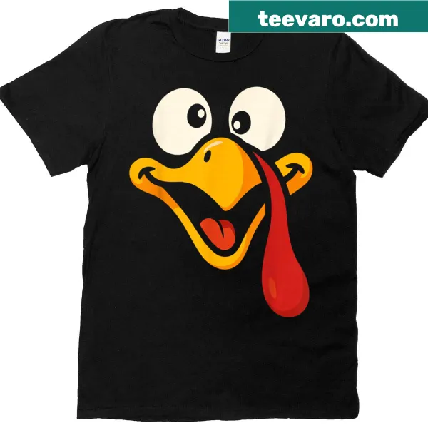 Funny turkey face graphic for Thanksgiving celebration