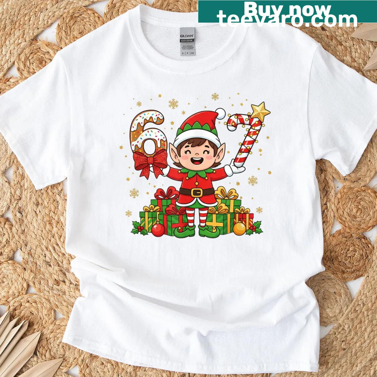 Funny Christmas Elf t-shirt with math meme design — on a men's t-shirt