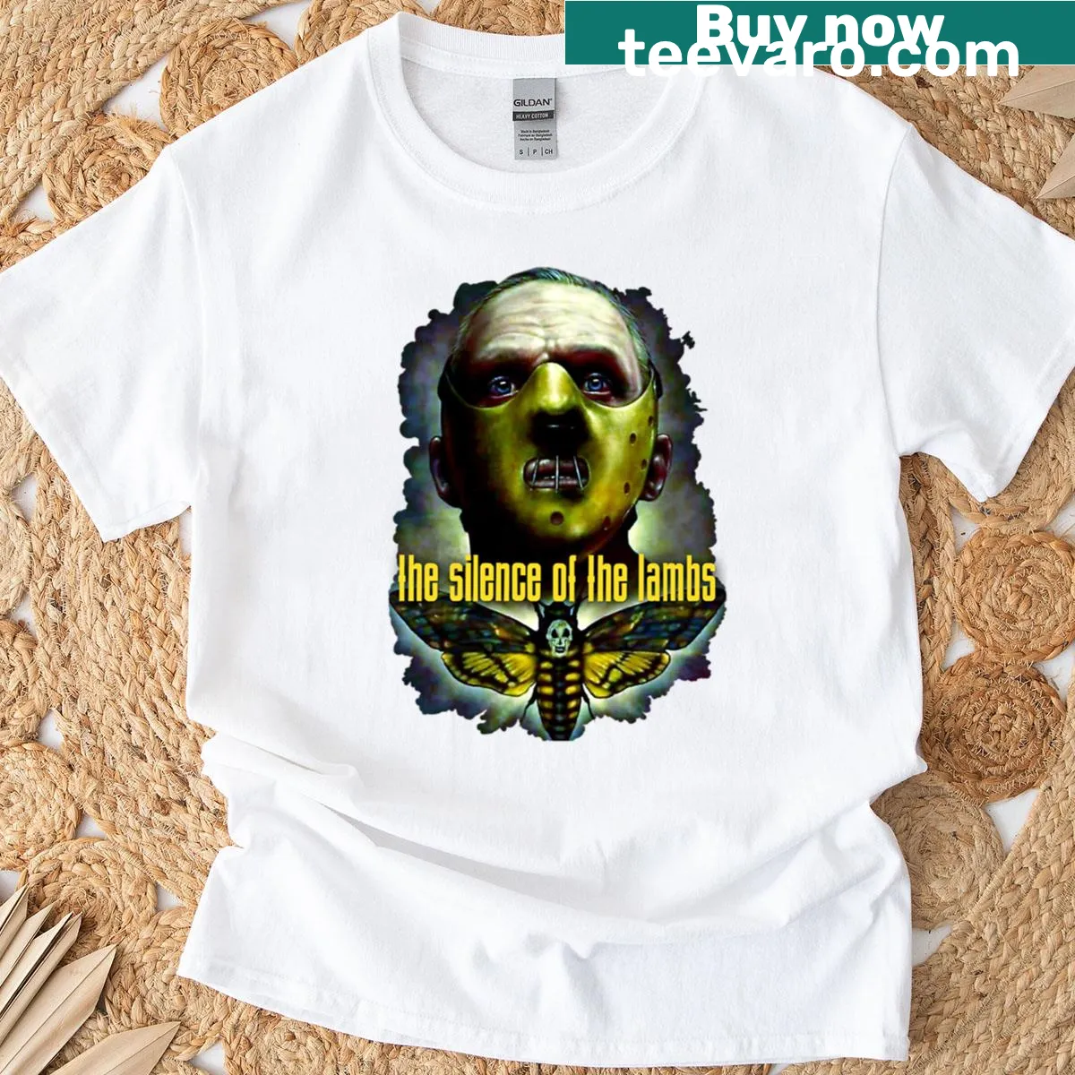Chilling t-shirt inspired by The Silence Of The Lambs film. — on a men's t-shirt