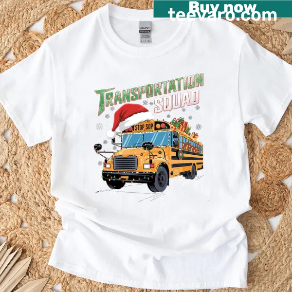 Christmas T-shirt for bus drivers featuring holiday lights