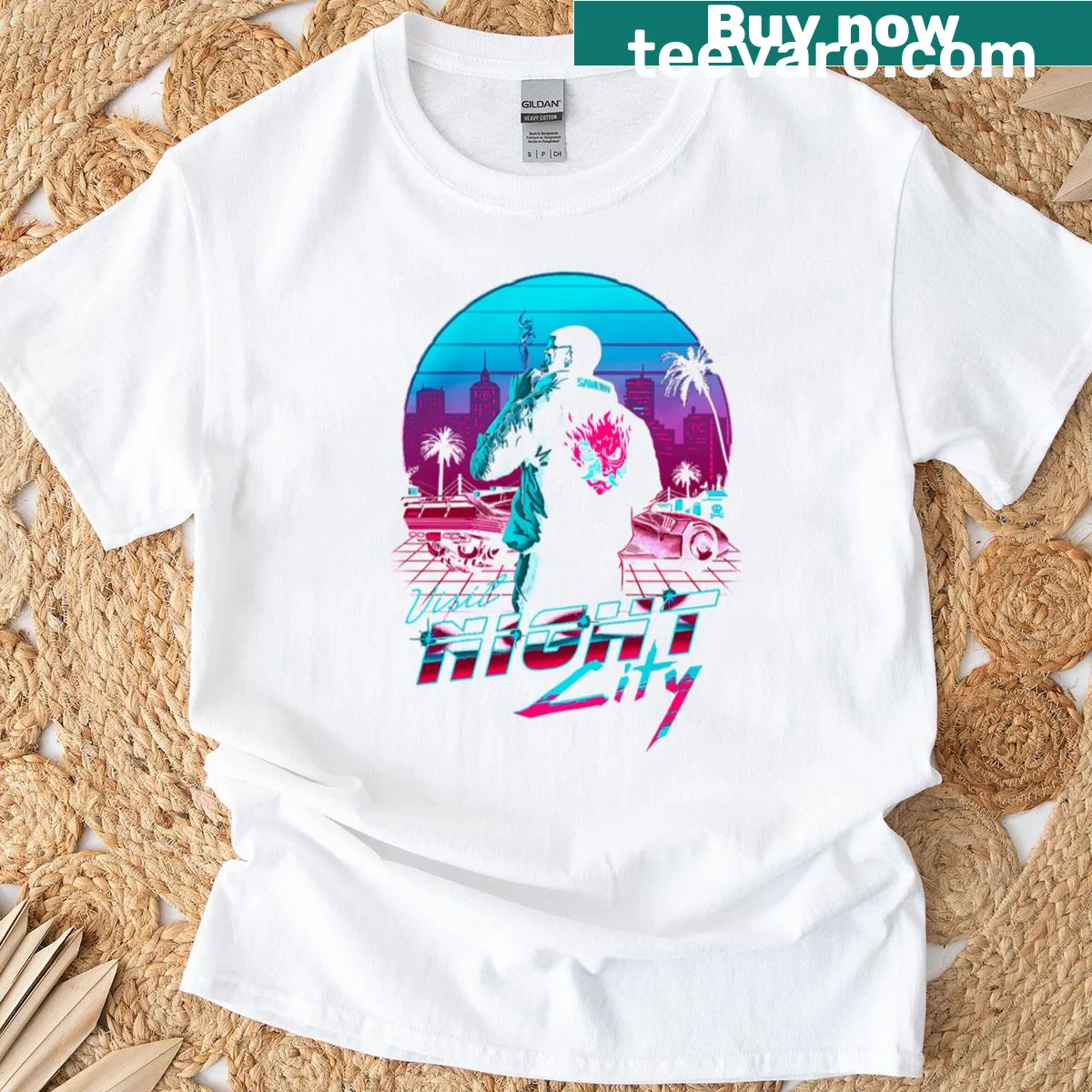 Vintage car design inspired by Vice City — on a men's t-shirt