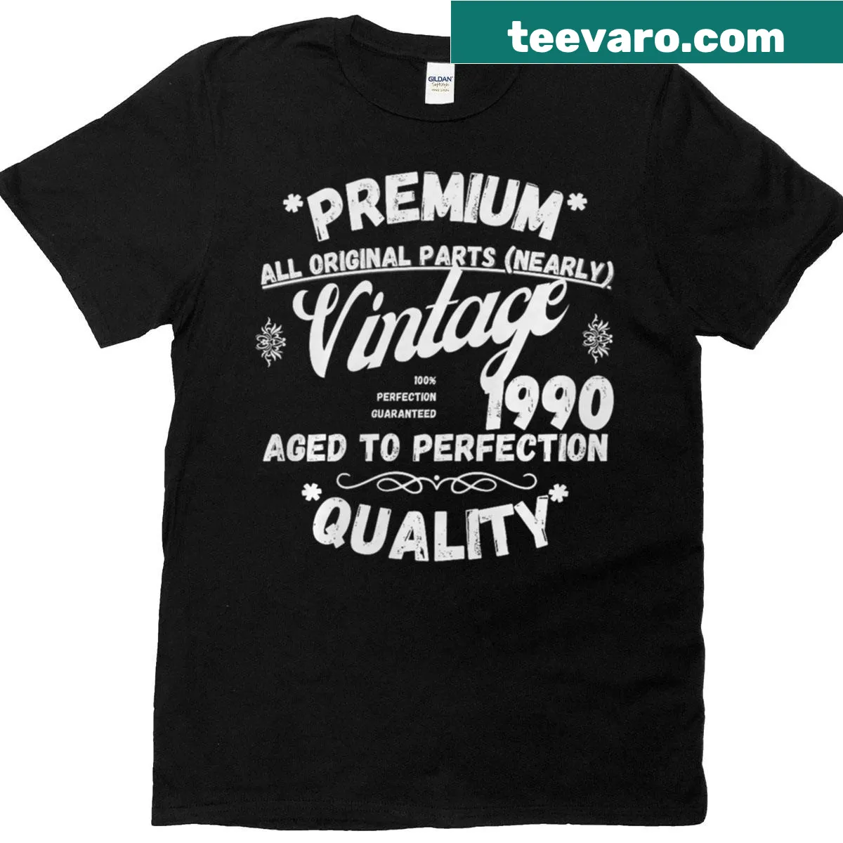 Vintage Legends Born In 1990 T-shirt with distressed typography — on a men's t-shirt
