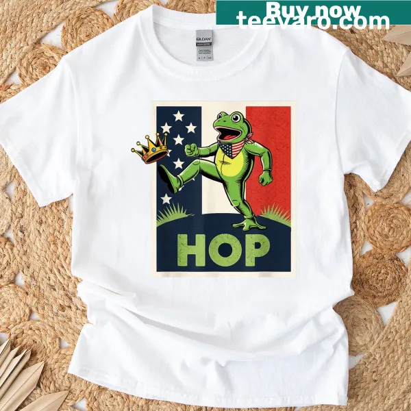 Vintage T-shirt with a playful frog hop graphic celebrating Portland