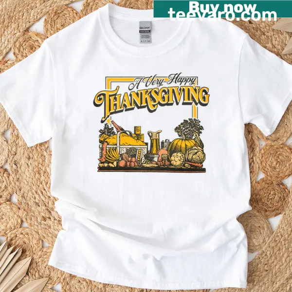 Retro Thanksgiving feast design on a T-shirt