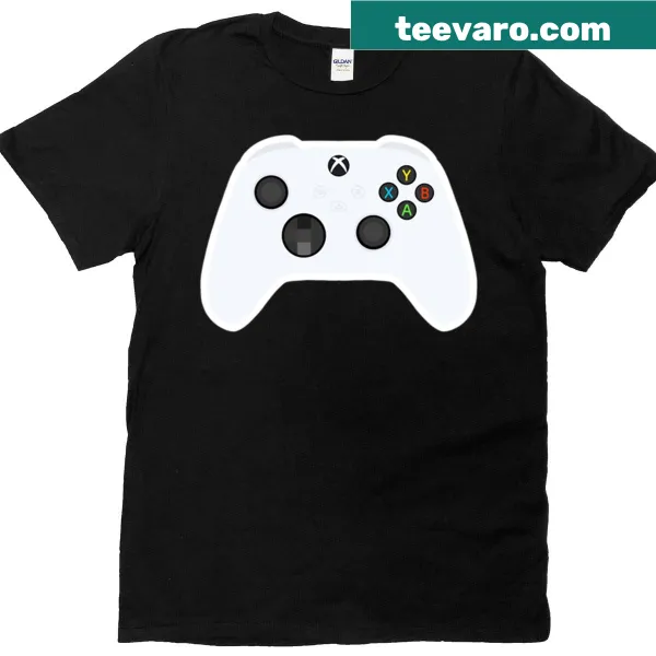 T-shirt featuring a graphic of a white Xbox controller